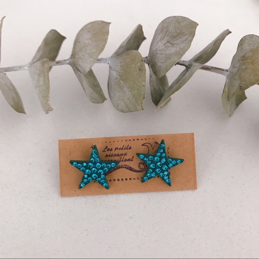 Brand New Teal Star Earrings